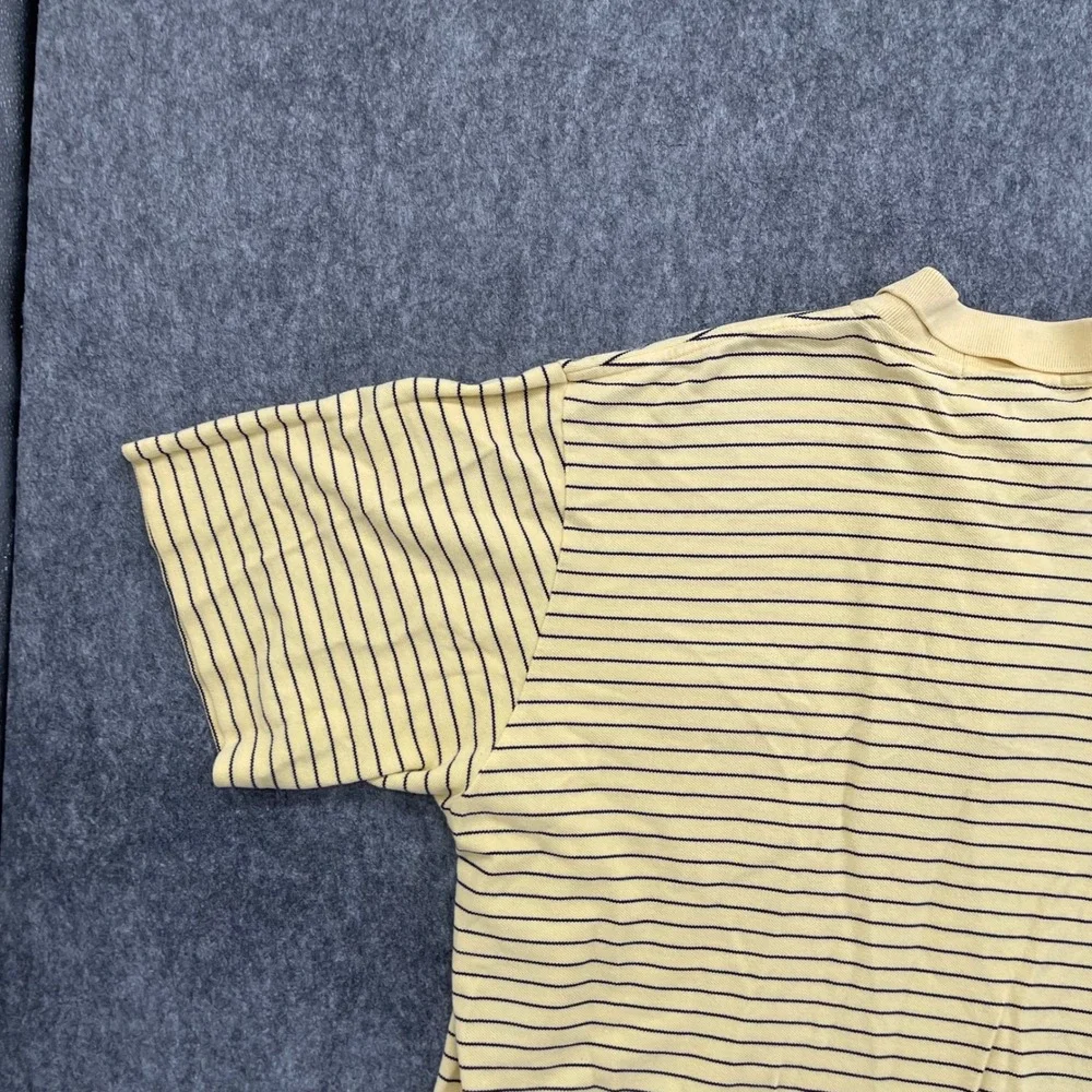 Polo Ralph Lauren Shirt Mens 2XL Yellow Striped Pocket Polo Shirt 100% Cotton
